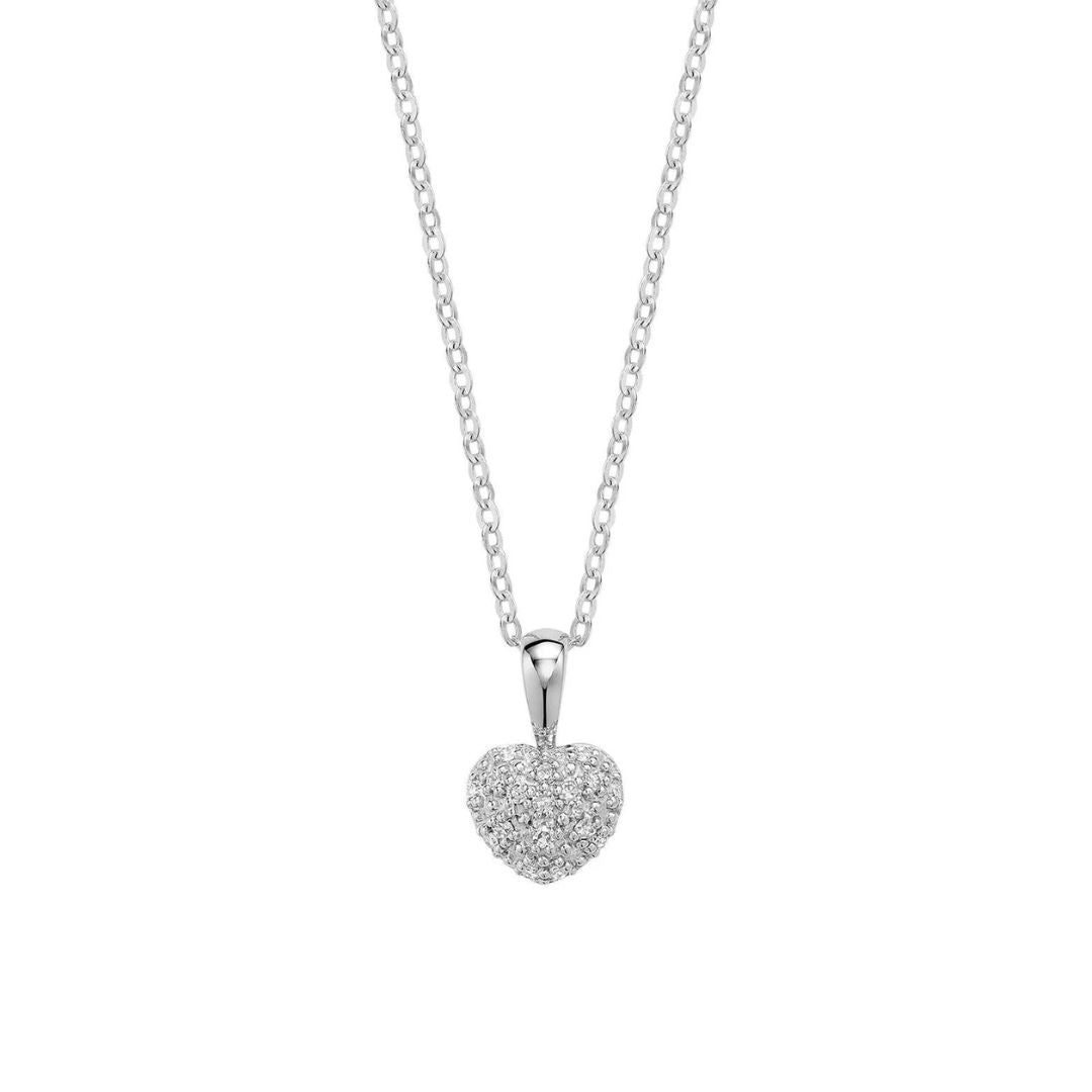 10k Gold Pave Diamond Heart Necklace