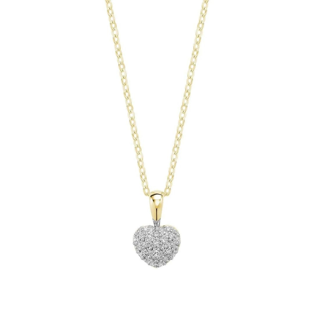 10k Gold Pave Diamond Heart Necklace