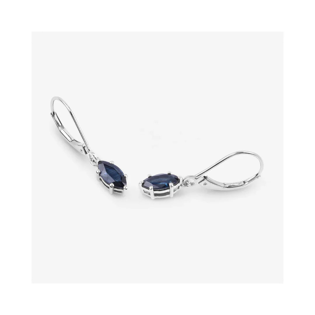 Genuine Blue Sapphire 10K Dangle Earrings