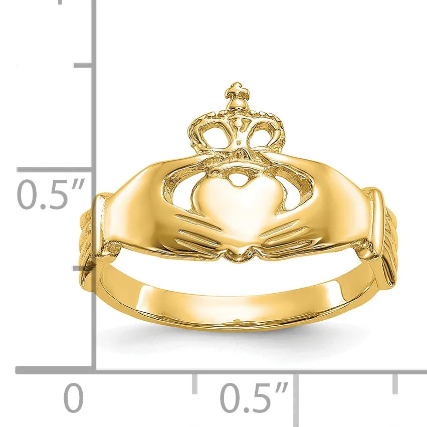 10k Yellow Gold Irish Claddagh Ring