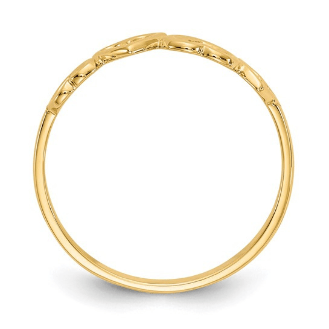 Bague coeur en or jaune 10 carats
