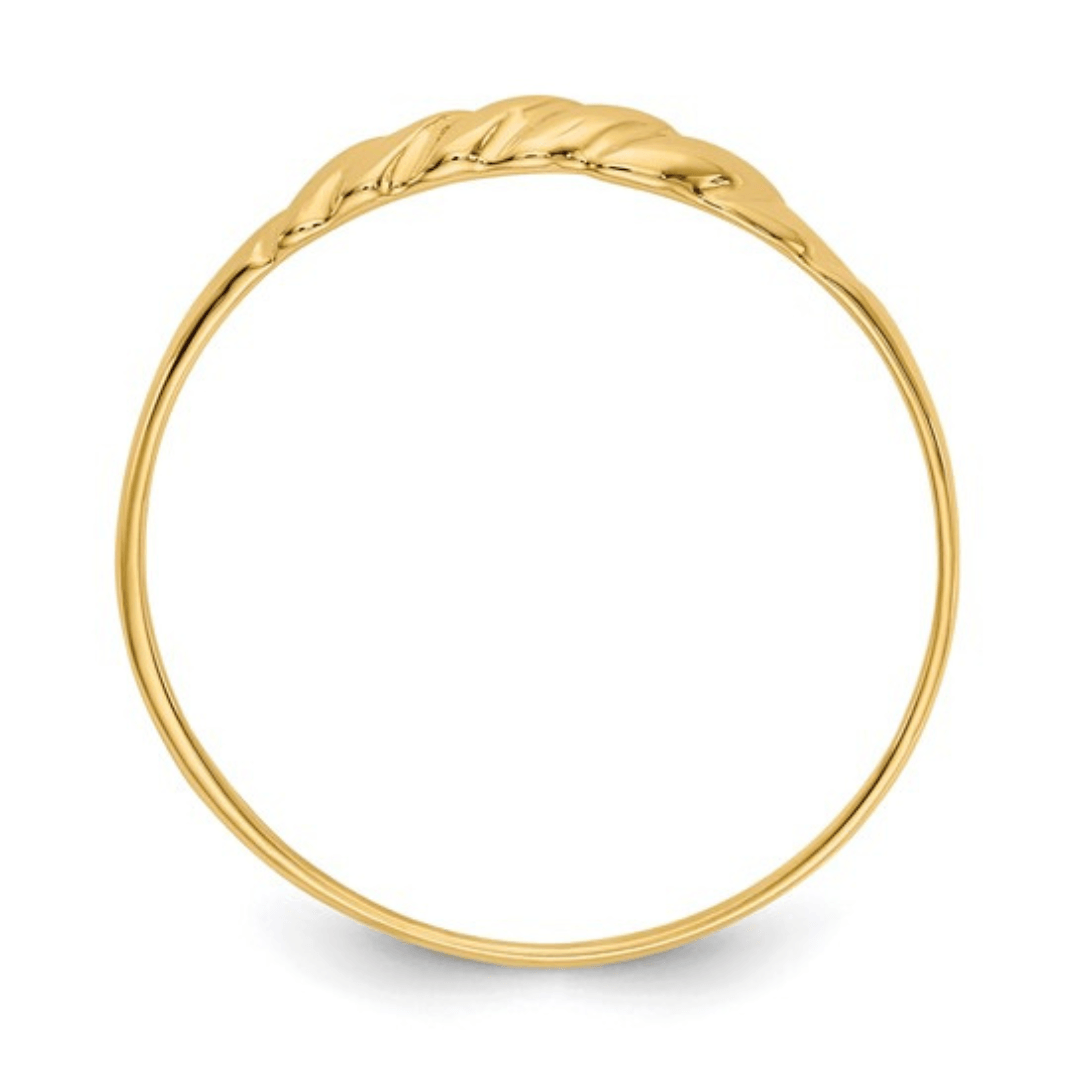 Bague dôme strié en or 10 carats pour femme