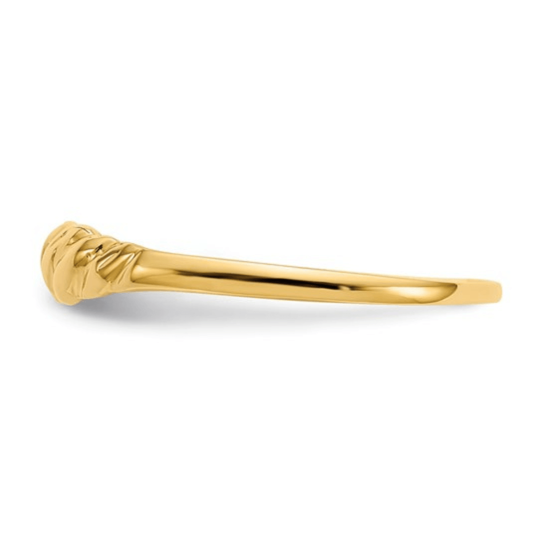 Bague dôme strié en or 10 carats pour femme