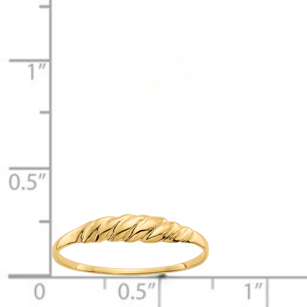Bague dôme strié en or 10 carats pour femme