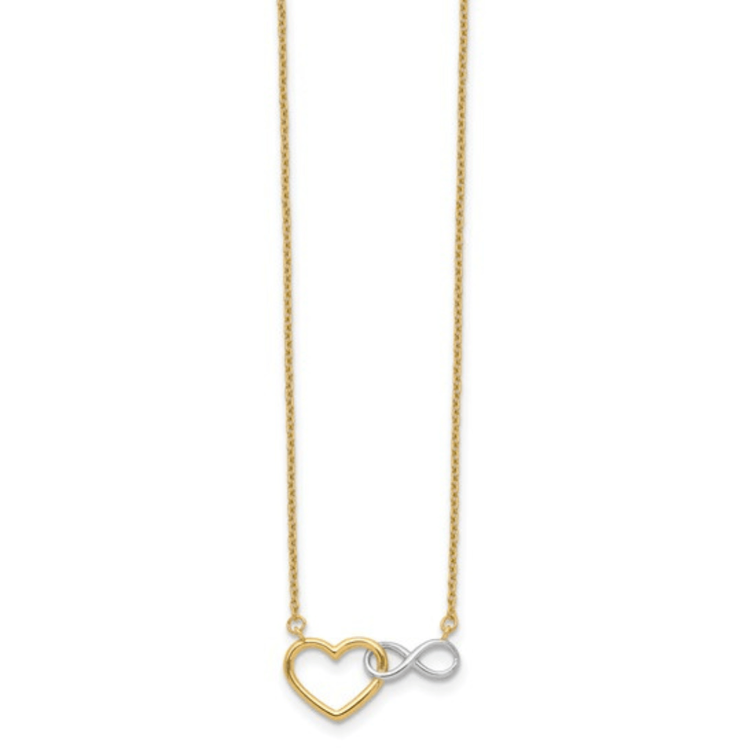 Collar con colgante de corazón infinito en oro de 10 quilates