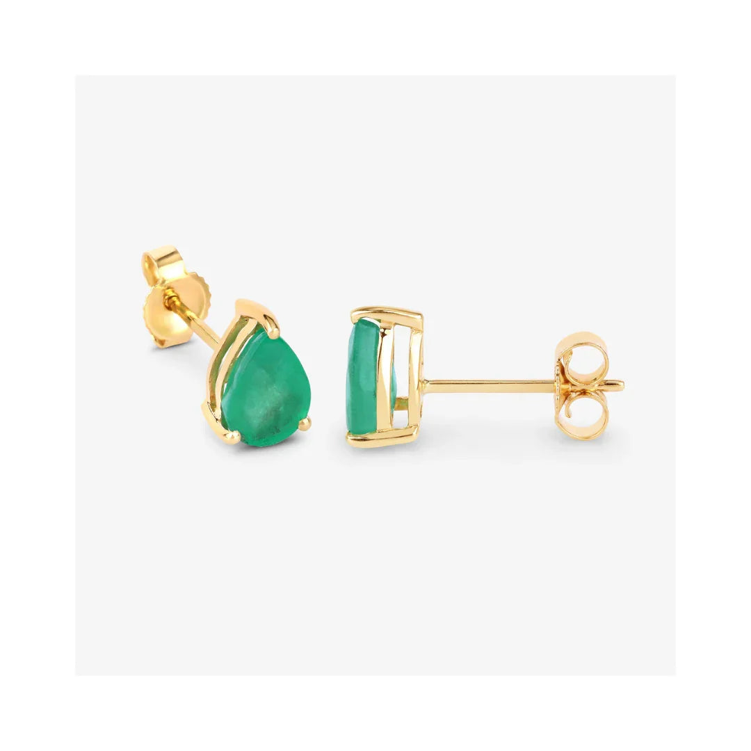 Genuine Zambian 10k Gold Teardrop Earrings Stud