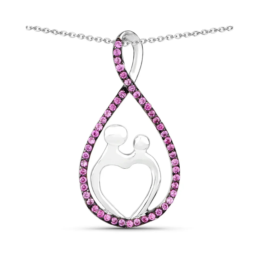Lab Grown Ruby Mom Necklace