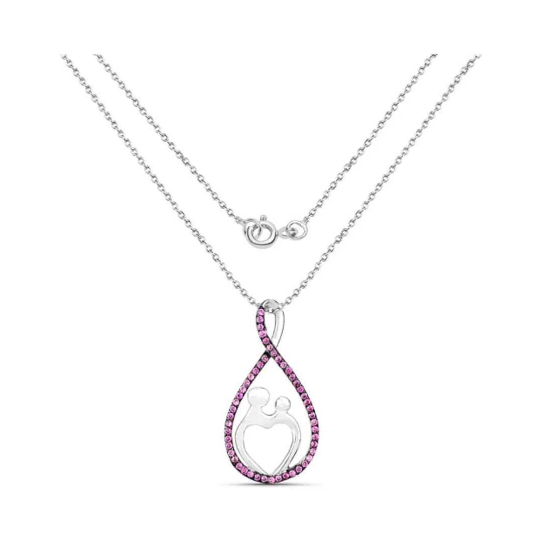 Lab Grown Ruby Mom Necklace