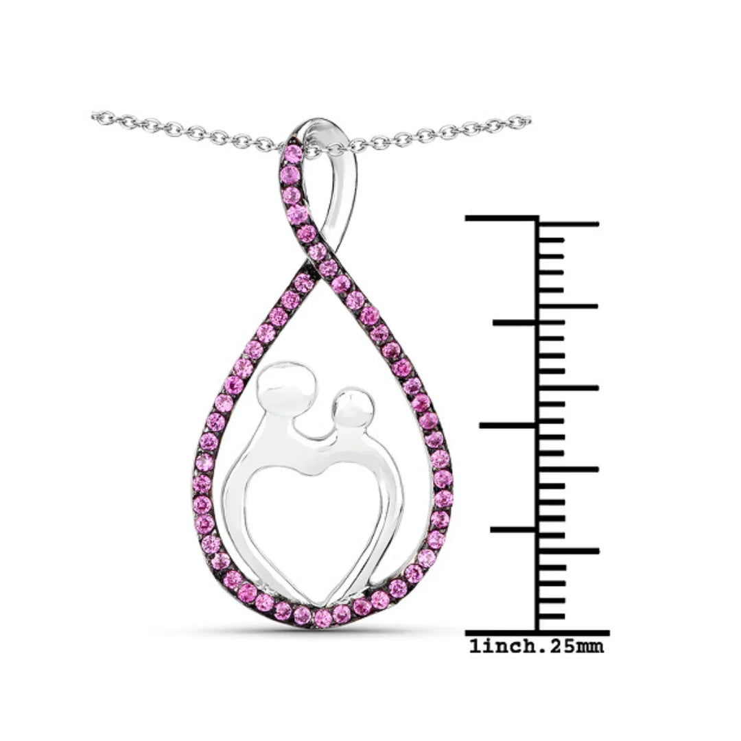 Lab Grown Ruby Mom Necklace