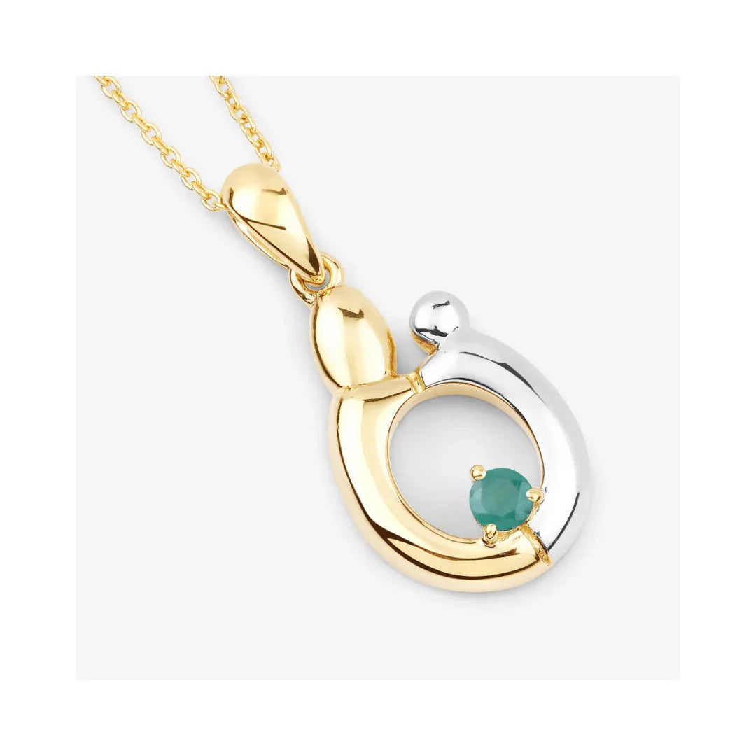 Genuine Emerald Mom Pendant Necklace