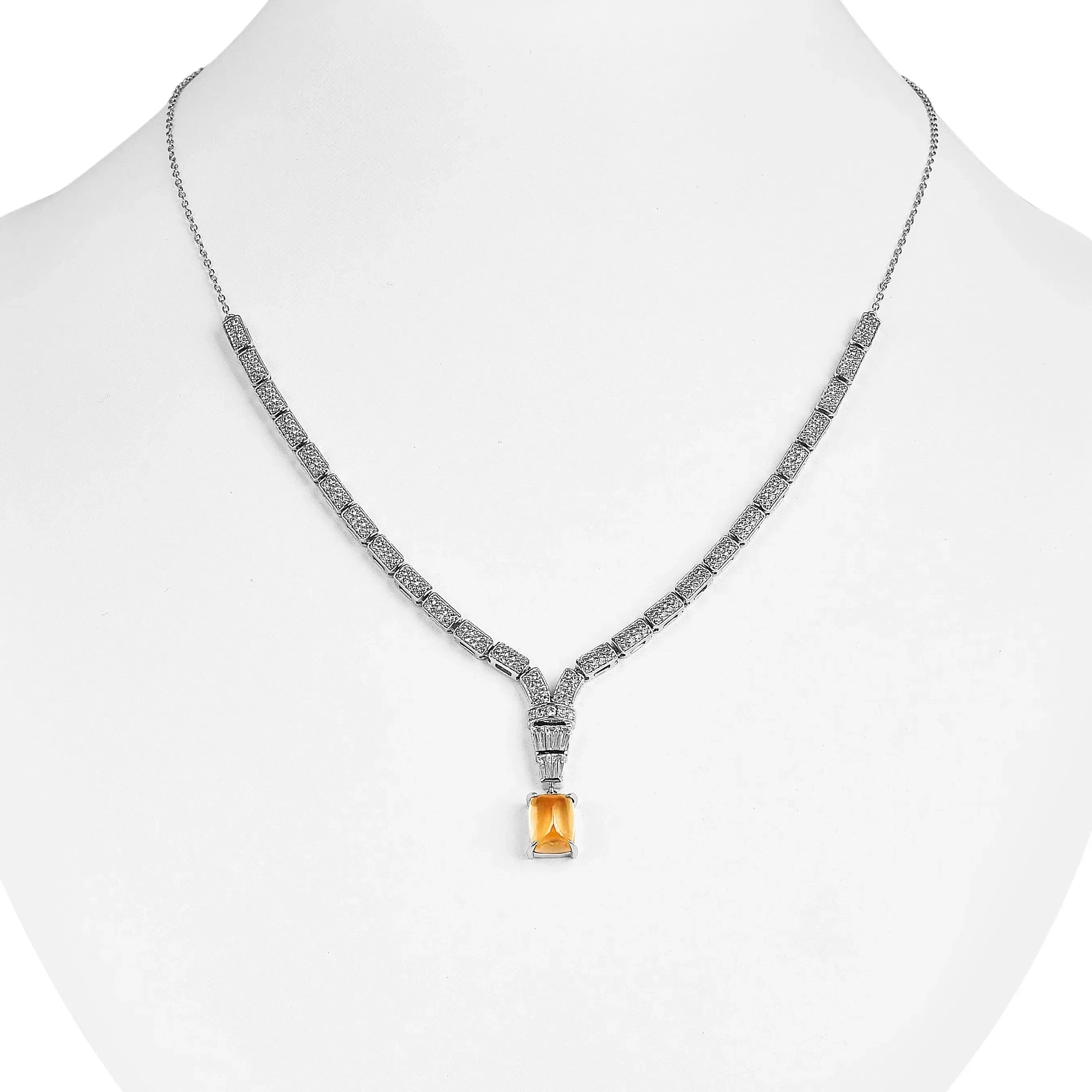 Natural Citrine Art Deco Necklace