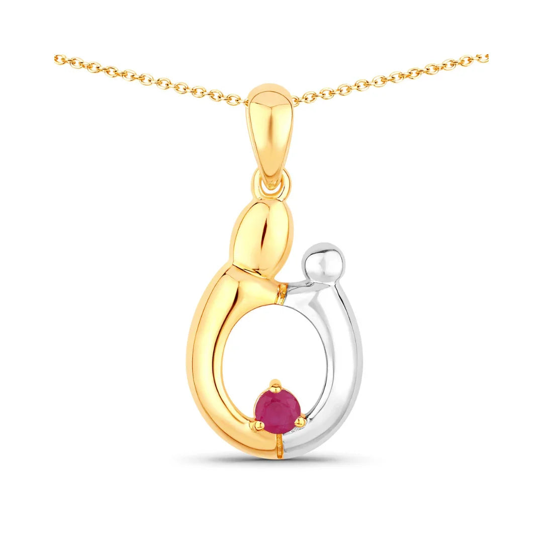 Genuine Ruby Mom Pendant Necklaces
