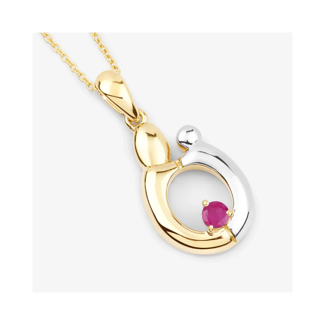 Genuine Ruby Mom Pendant Necklaces