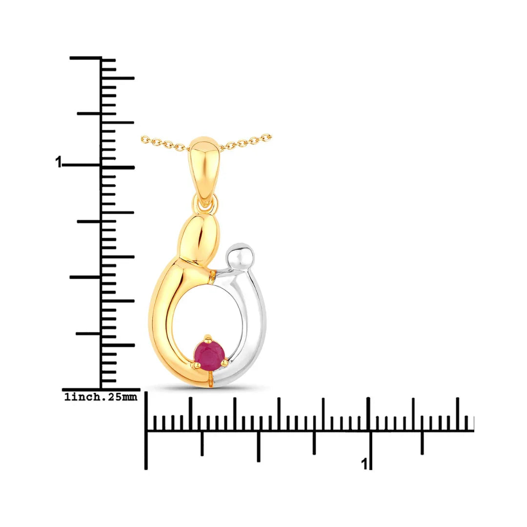 Genuine Ruby Mom Pendant Necklaces