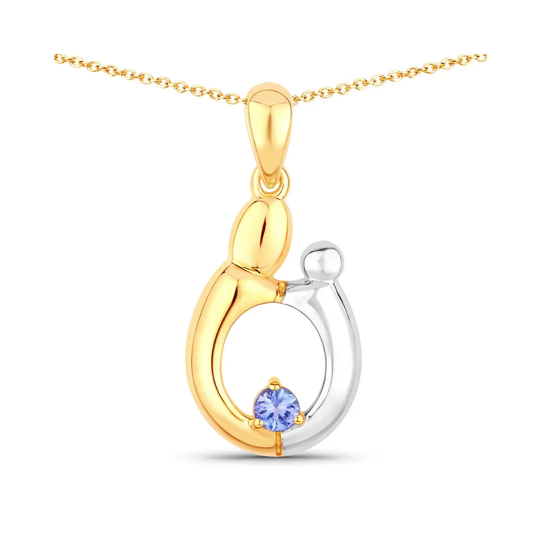 Genuine Tanzanite Mom Pendant Necklace