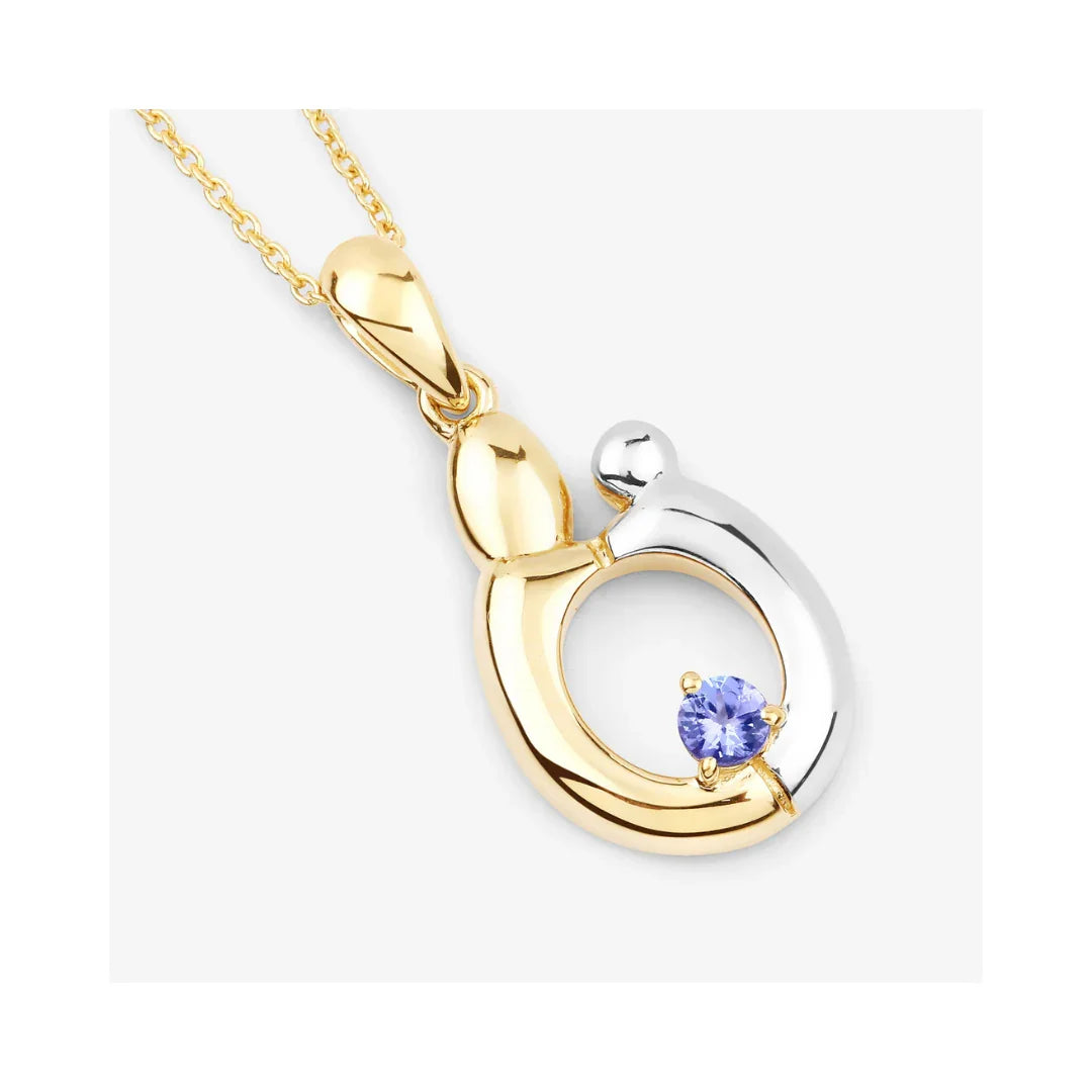 Genuine Tanzanite Mom Pendant Necklace