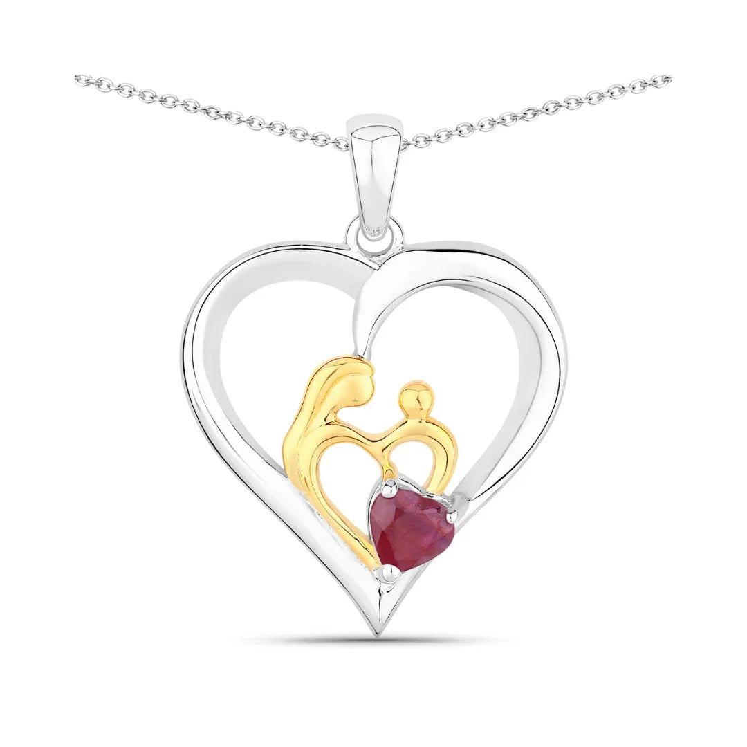 Genuine Ruby Daughter Mom Necklaces