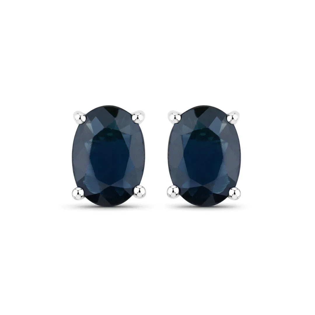 Genuine Blue Sapphire Studs Earrings