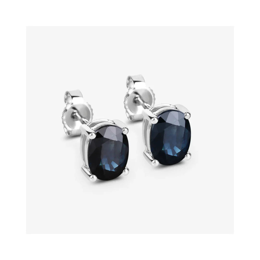 Genuine Blue Sapphire Studs Earrings