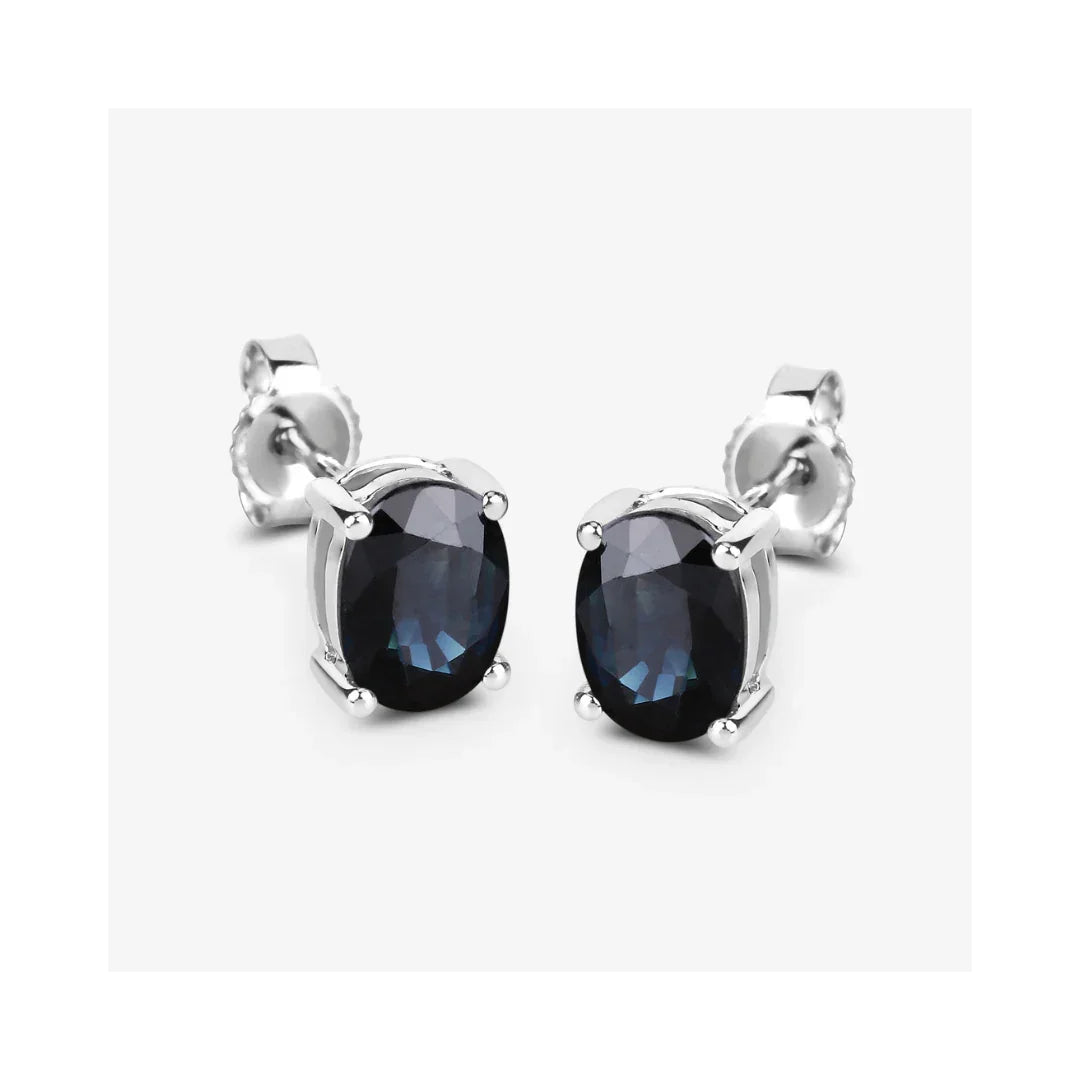 Genuine Blue Sapphire Studs Earrings