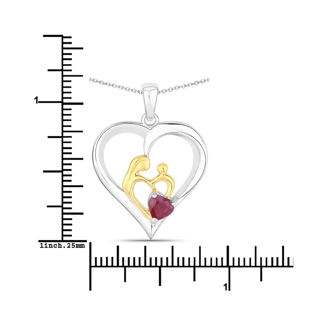Genuine Ruby Daughter Mom Necklaces