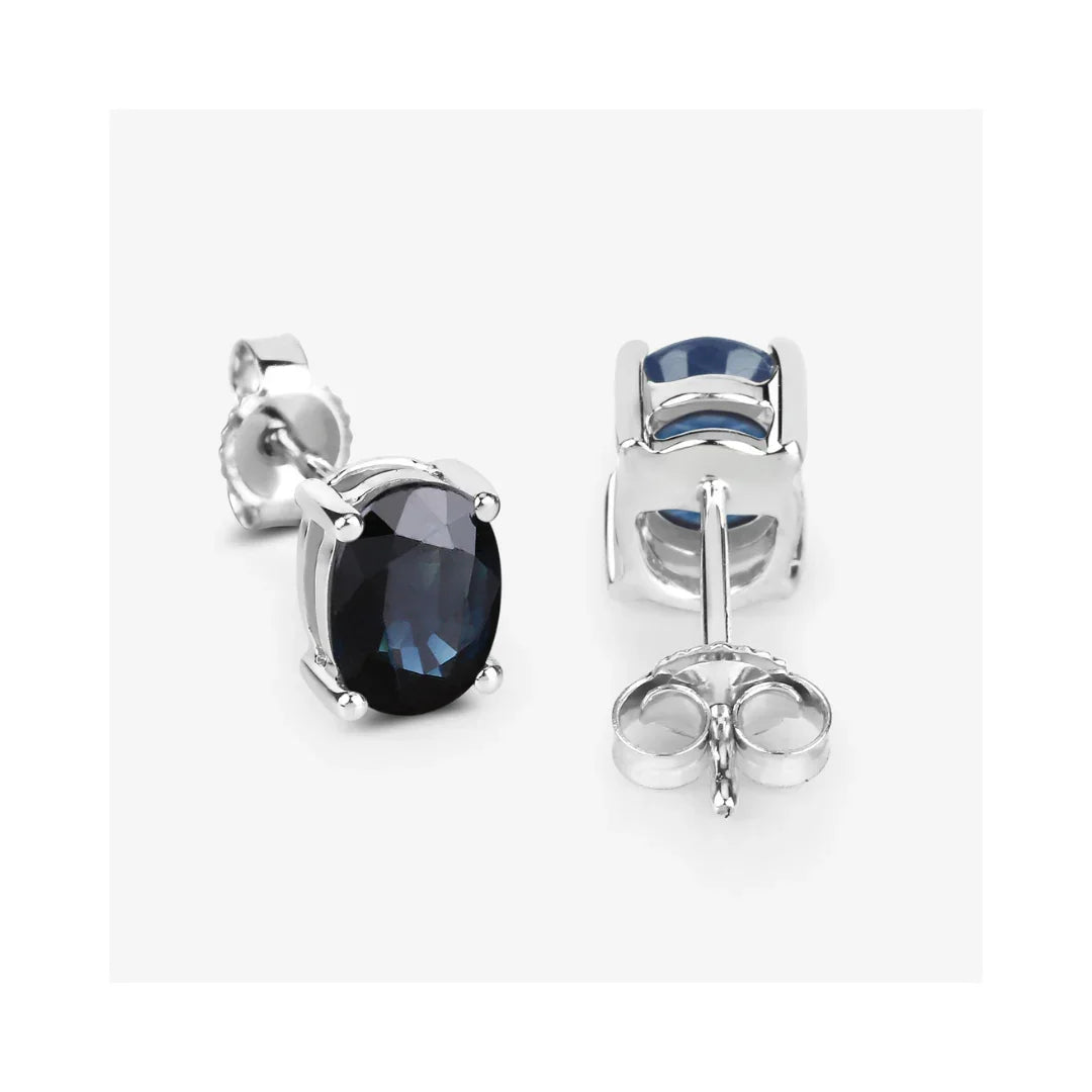 Genuine Blue Sapphire Studs Earrings