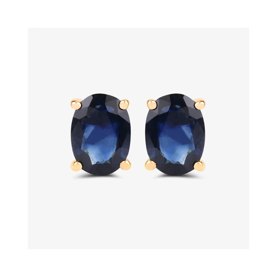 Genuine Blue Sapphire Studs Earrings