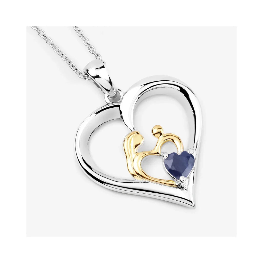 Genuine Blue Sapphire Daughter Mom Necklaces