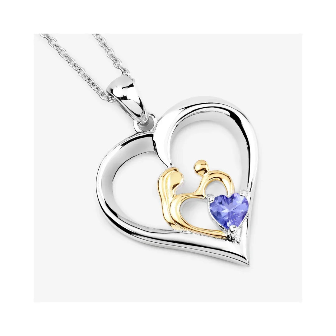 Genuine Tanzanite Mom Infinity Pendant Necklace