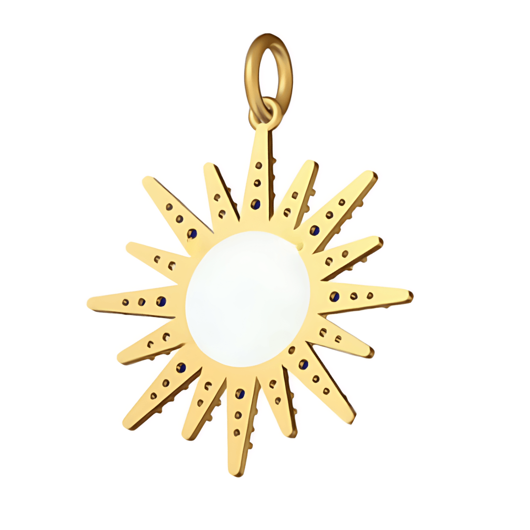 Collier avec pendentif en nacre et saphir