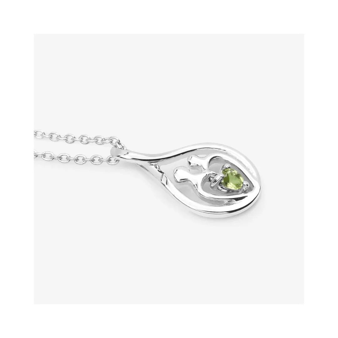 Genuine Peridot Mom Infinity Pendant Necklace