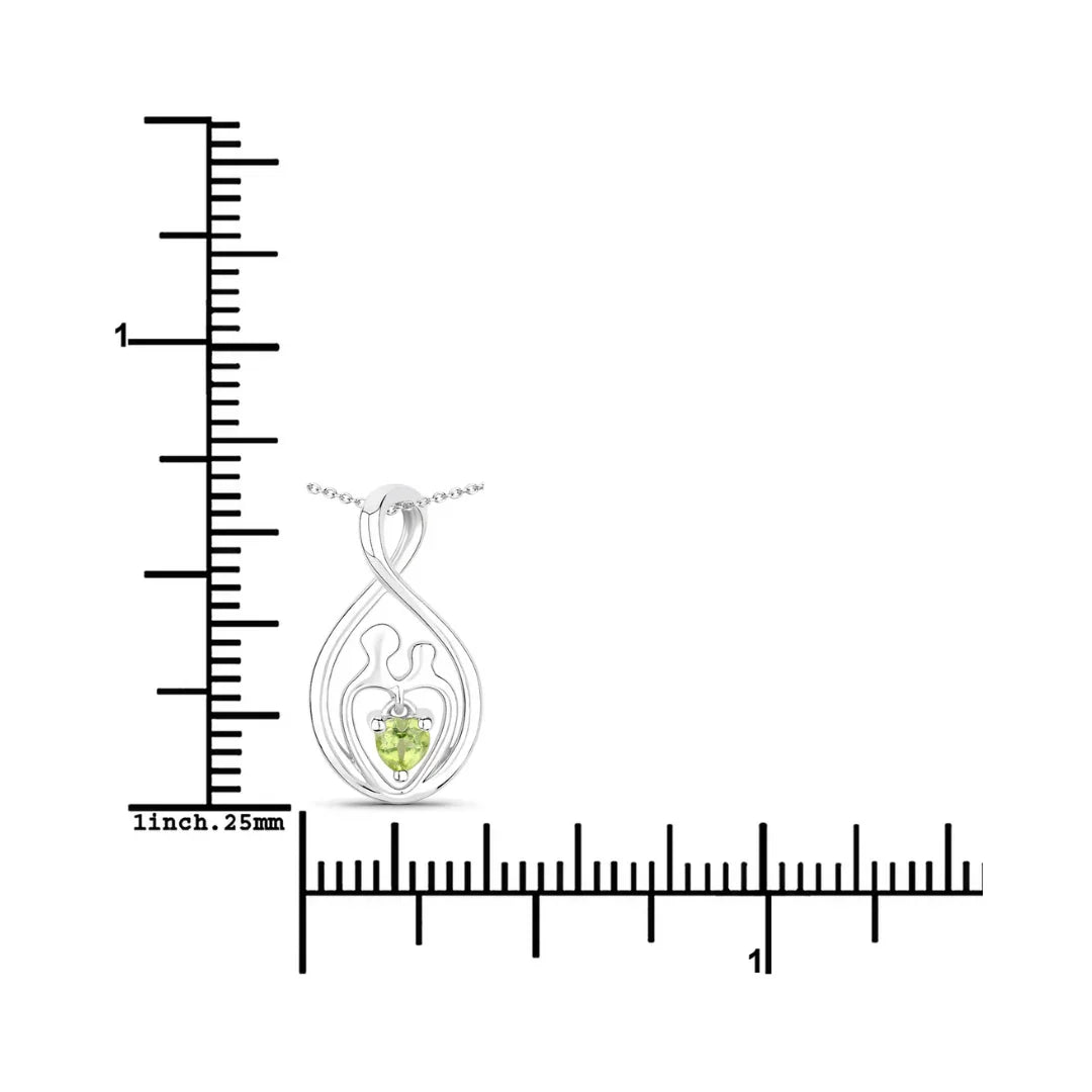 Genuine Peridot Mom Infinity Pendant Necklace