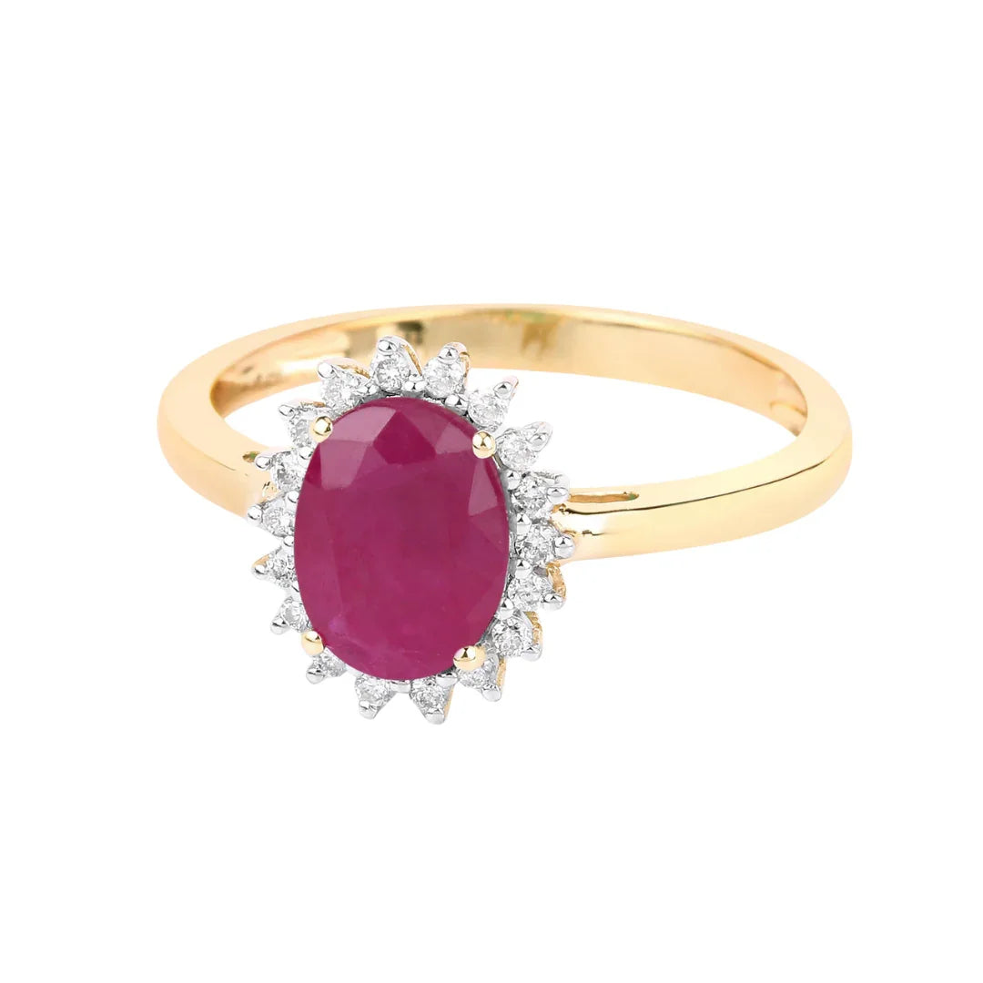 Genuine 10K Ruby Diamond Ring