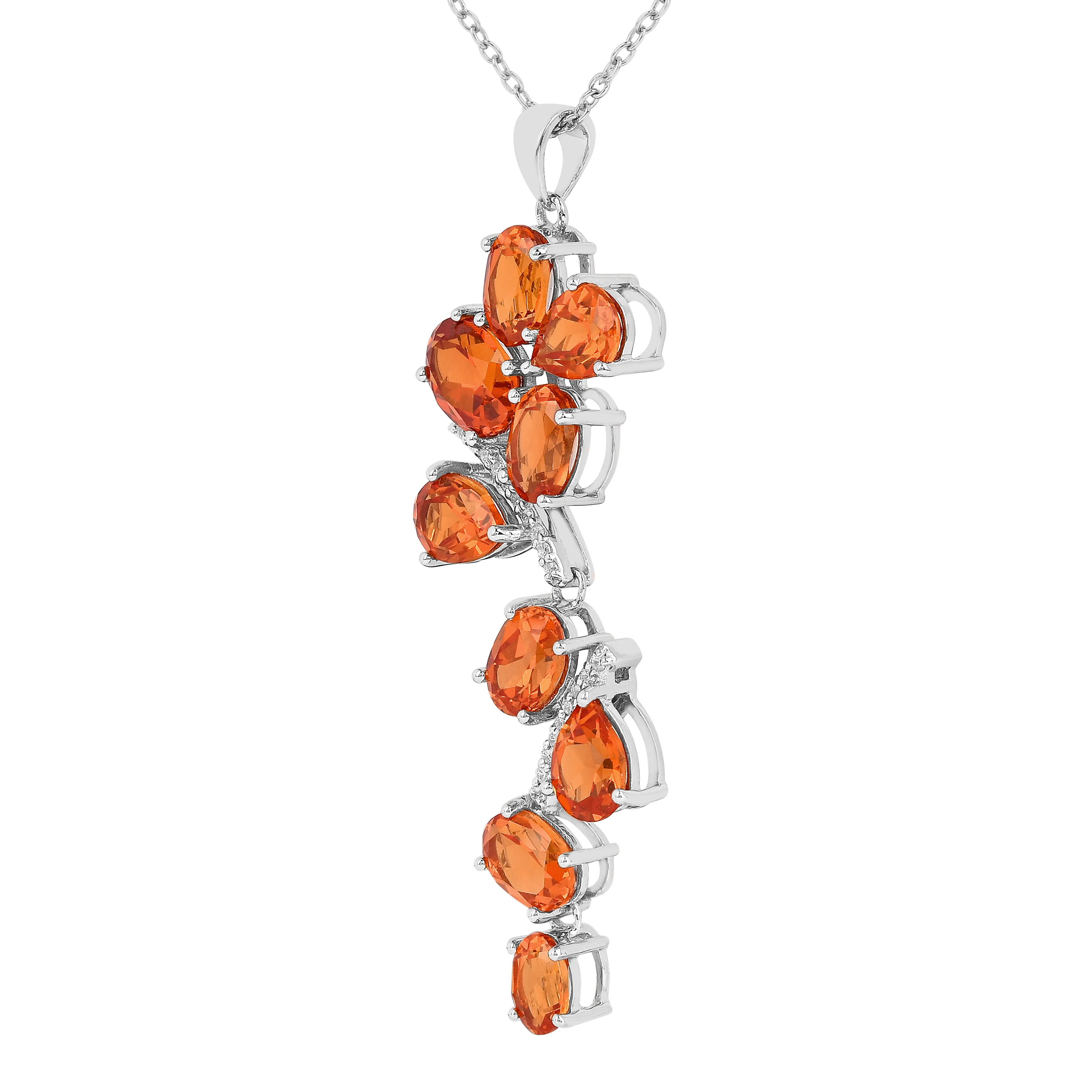 Peach Sapphire Leaf Pendant Necklace FineColorJewels 925 Sterling Silver, best gift for girls, best gift for women, dla-dm-discount-all-154898, gift for her, gift from daughter, lab grown sapphire necklace, leaf necklace, Necklace, peach Gemstone, Peach Sapphire Jewelry, peach Sapphire necklace, peach sapphire pendant necklaceLab Created Padparadscha necklaces, Pink Orange Sapphire, square necklace, Trending Jewelry, Valentine's Day gift