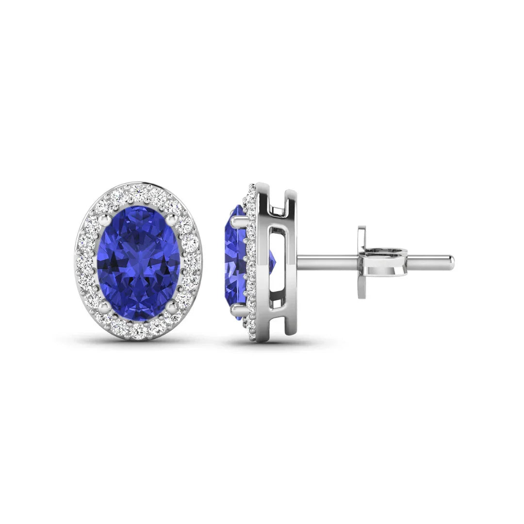 Genuine Diamond and Tanzanite Studs