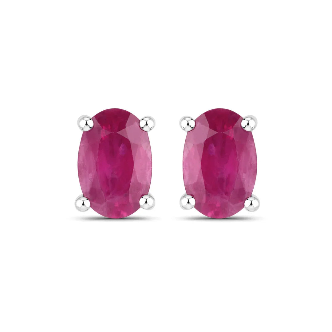 Genuine Pink Ruby 10K Gold Studs Earrings