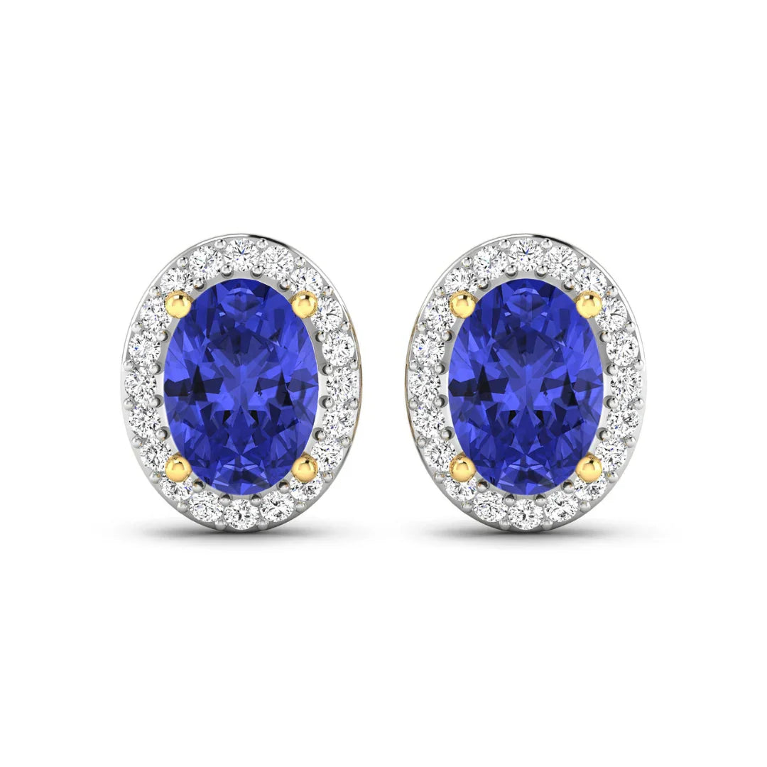 Genuine Diamond and Tanzanite Studs