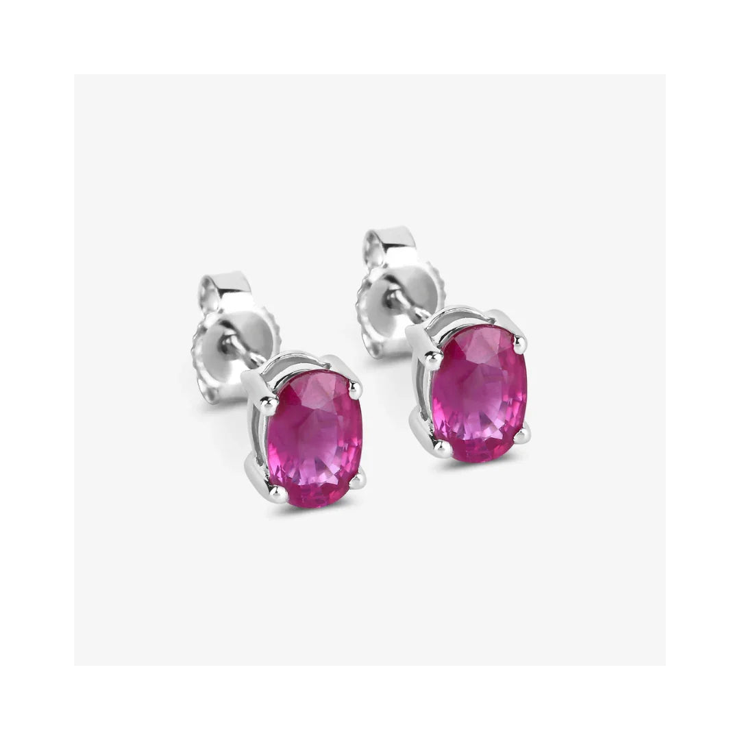 Genuine Pink Ruby 10K Gold Studs Earrings