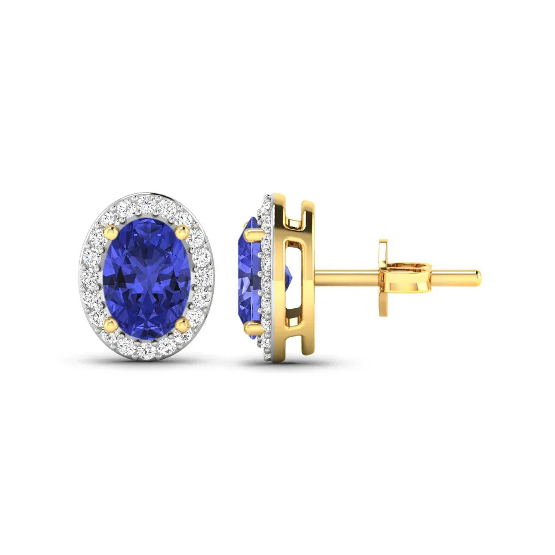Genuine Diamond and Tanzanite Studs