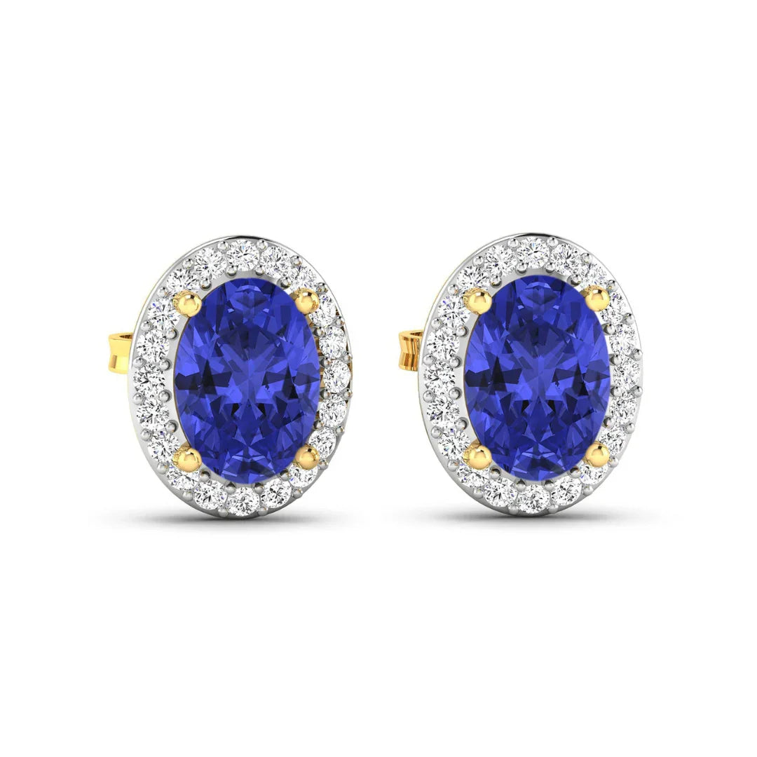 Genuine Diamond and Tanzanite Studs