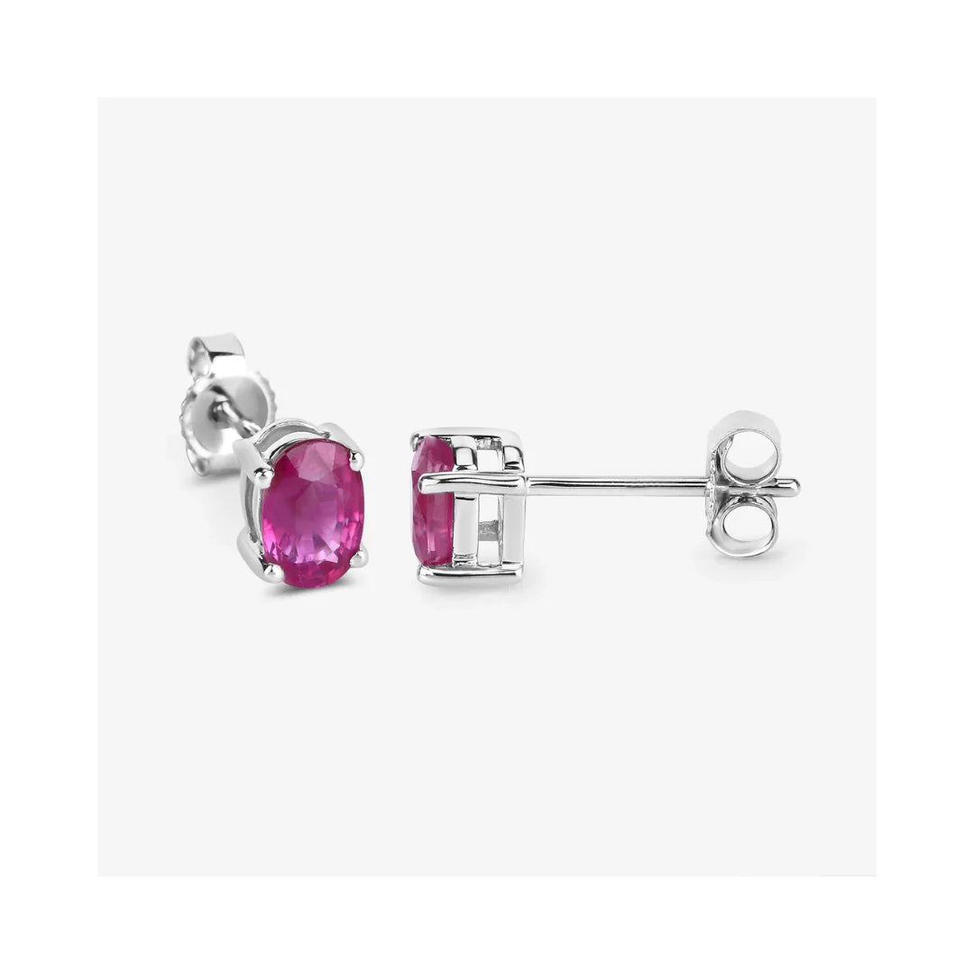Genuine Pink Ruby 10K Gold Studs Earrings