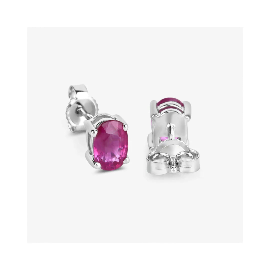 Genuine Pink Ruby 10K Gold Studs Earrings