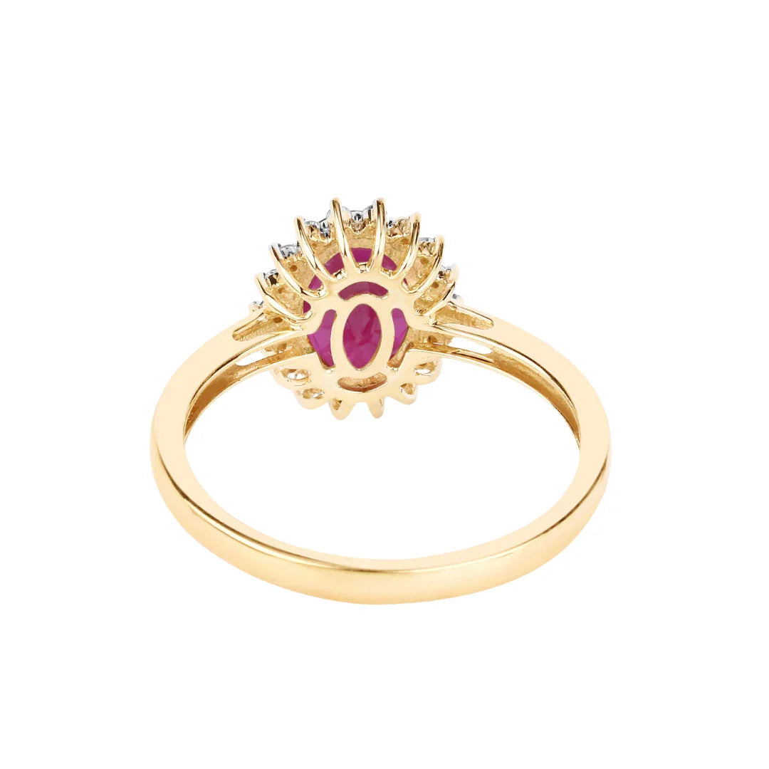 Genuine 10K Ruby Diamond Ring