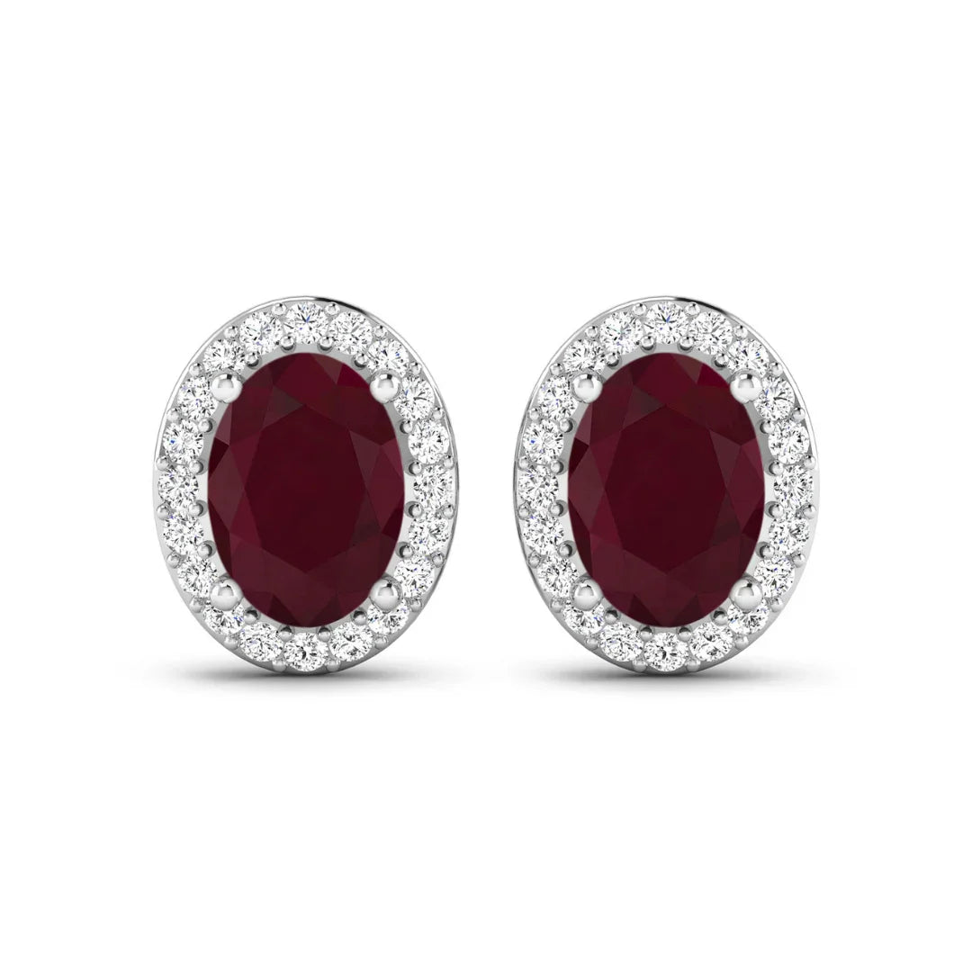 Genuine Diamond and Ruby Studs