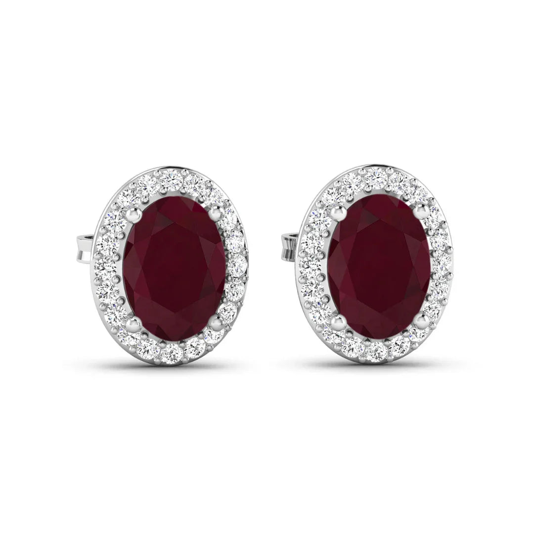 Genuine Diamond and Ruby Studs