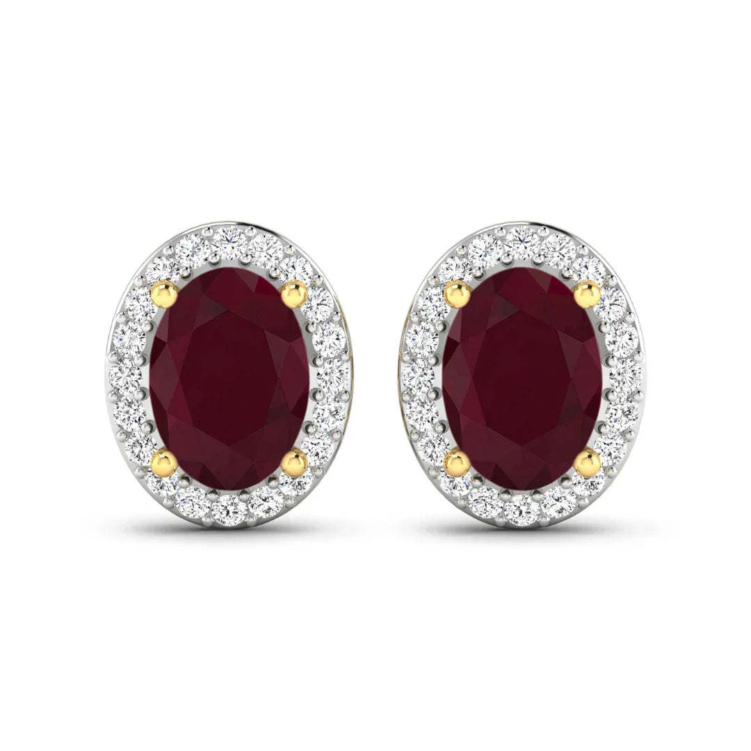Genuine Diamond and Ruby Studs