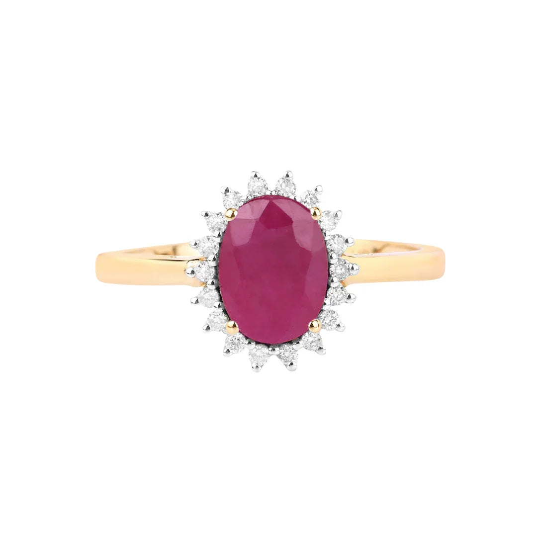 Genuine 10K Ruby Diamond Ring