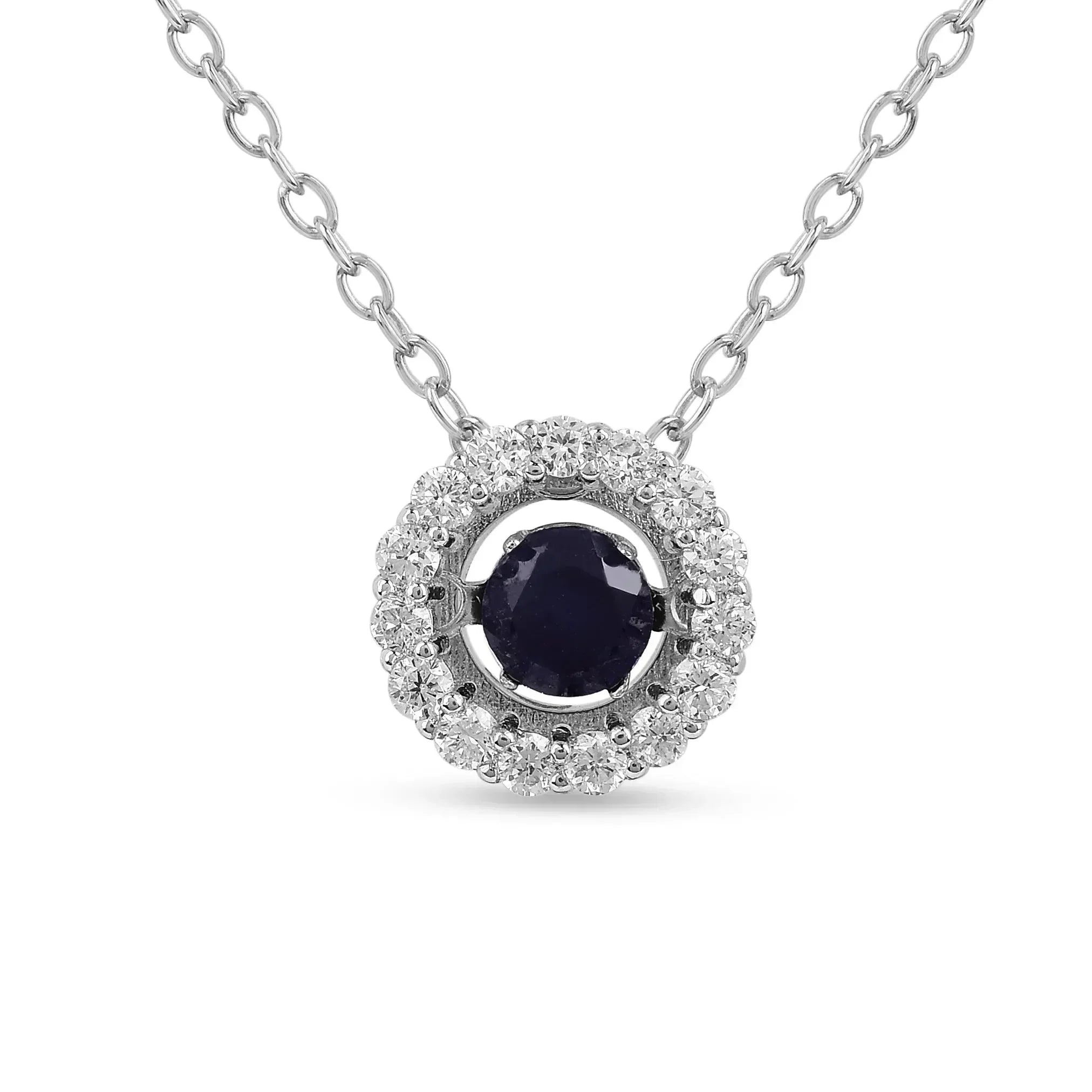 Collar de piedra danzante de zafiro azul natural