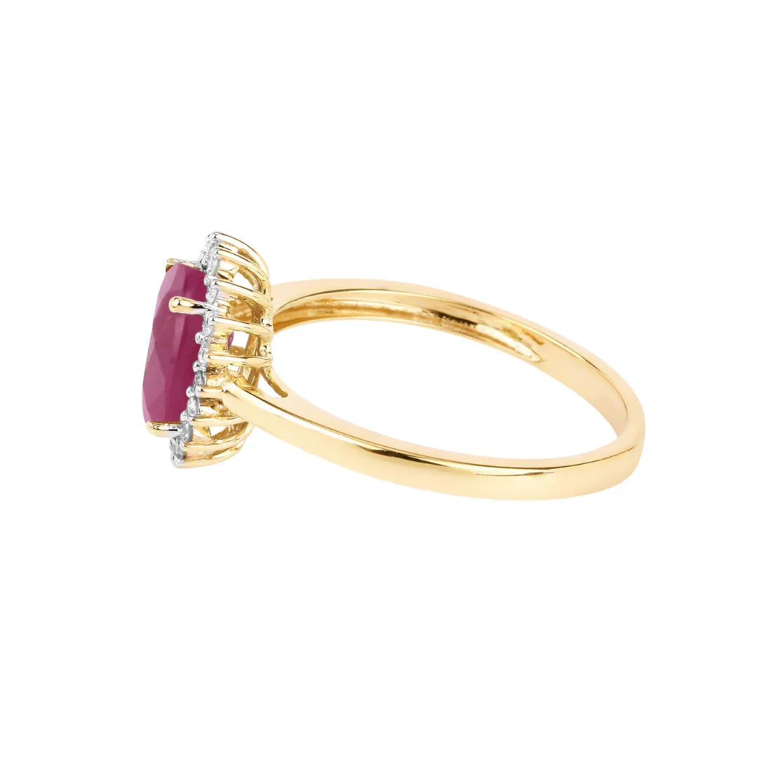 Genuine 10K Ruby Diamond Ring