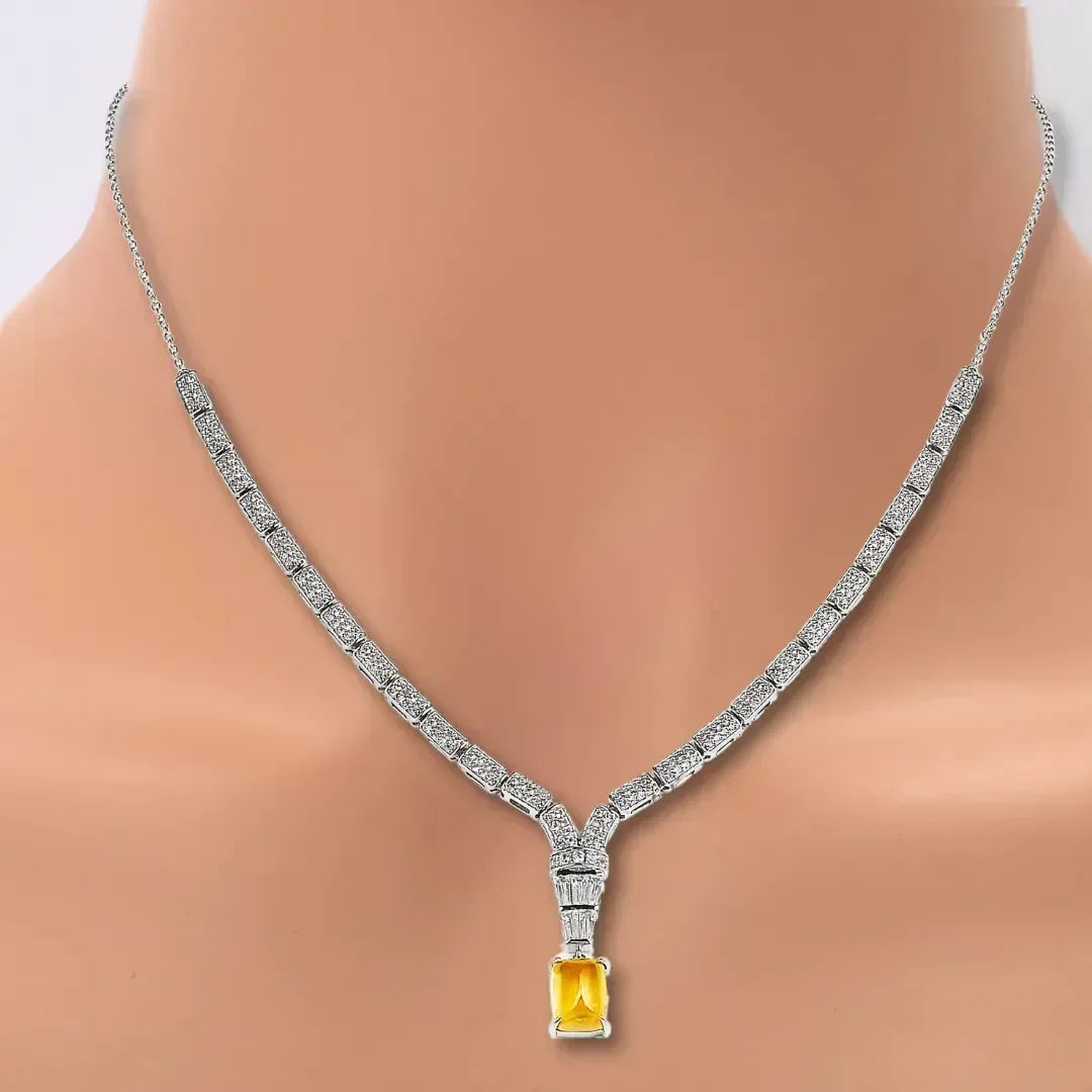 Collar Art Deco de Citrino Natural